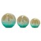 Contemporary Home Living Set of 3 Blue and Olive Green Contemporary Orb Tabletop Decors 7&#x22;
